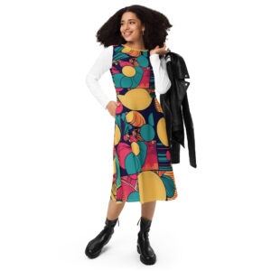 Langärmliges Midikleid mit Allover-Druck