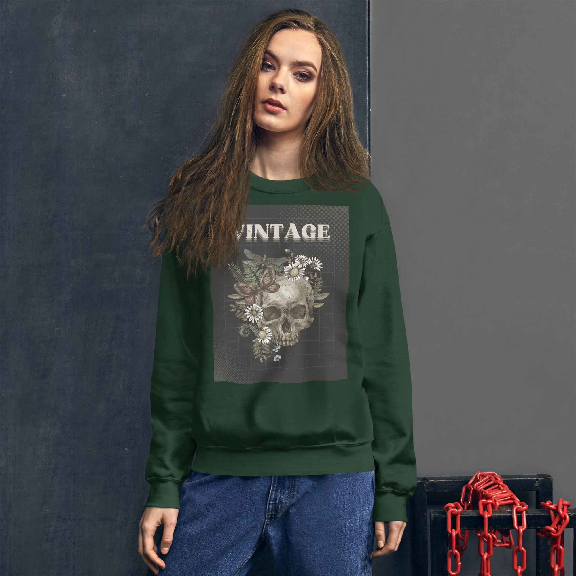unisex-crew-neck-sweatshirt-forest-green-front-68ad959e7fc70.jpg